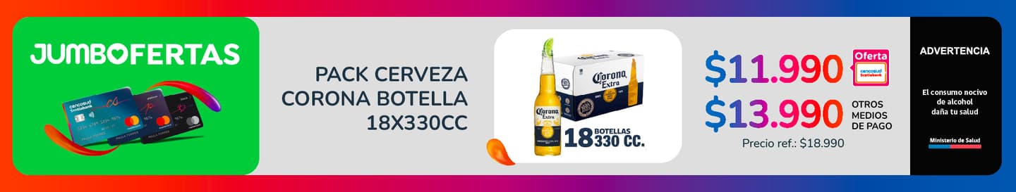 Pack Cerveza Corona Botella 18x330cc