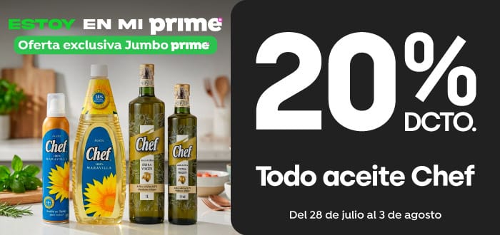 Prime - Todo aceite Chef 20%dcto. - 28-07-yyyy al 03-08-yyyy