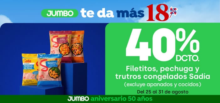 Ciclos - Filetitos, pechuga y trutros congelados Sadia (excluye apanados y cocidos) 40% dcto. - 27-08-2026 al 31-08-2026
