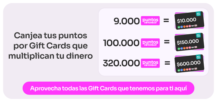 Canjea tus puntos por Gift