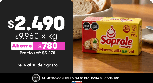 Mantequilla Soprole con sal