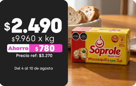 Mantequilla Soprole con sal