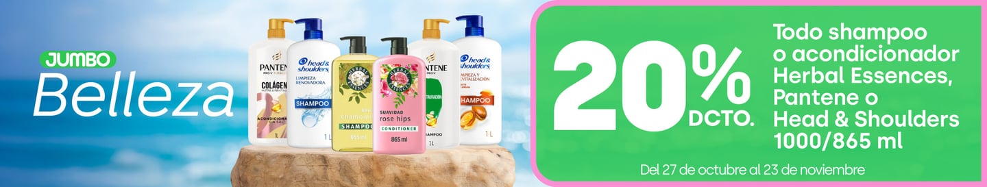 Especial - Todo shampoo o acondicionador Herbal Essences, Pantene o Head & Shoulders 1000/865 ml 20% dcto - 27-10-2026 al 23-11-2026