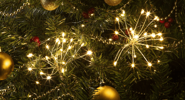 Luces, cintas, guirnaldas