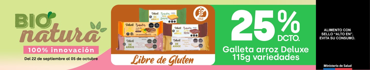 Especial - Galleta arroz Deluxe 115g variedades 25%dcto. - 22-09-yyyy al 05-10-yyyy