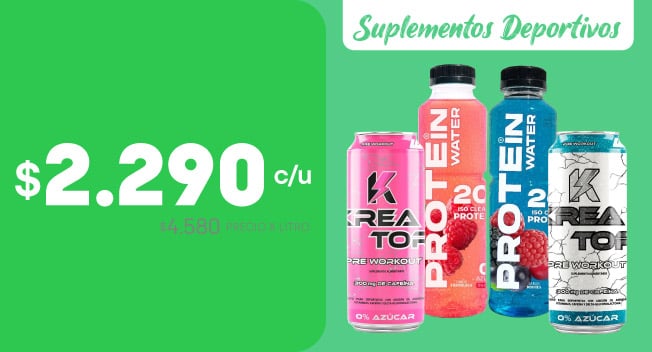Agua Protein y bebidas pre entreno