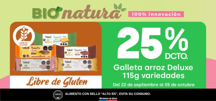 Especial - Galleta arroz Deluxe 115g variedades 25%dcto. - 22-09-yyyy al 05-10-yyyy