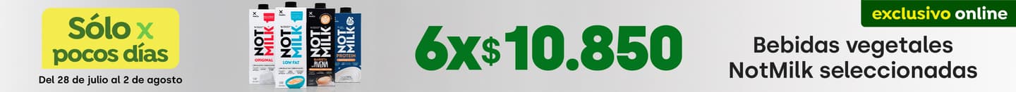 Bombazo excl ecomm - Notco - BEBIDAS VEGETALES NOTMILK SELECCIONADAS A 6X $10.850 - 28-07-2026 al 02-08-2026