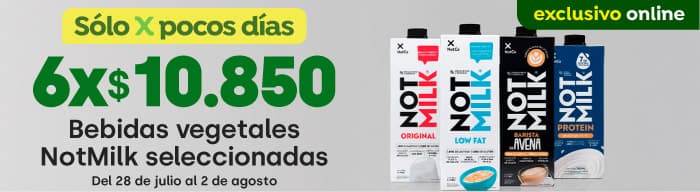 Bombazo excl ecomm - Notco - BEBIDAS VEGETALES NOTMILK SELECCIONADAS A 6X $10.850 - 28-07-2026 al 02-08-2026