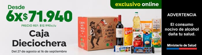 Exclusivas - Caja Dieciochera - Desde 6 X$71940 (Precio Ref $12990) - 25-08-2026 al 16-09-20