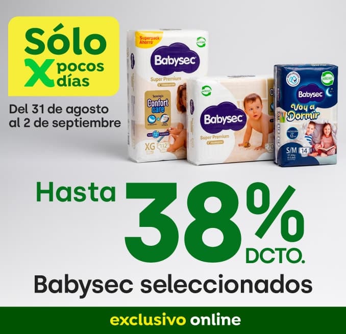 Excl ecomm softys Babysec seleccionados hasta 38%