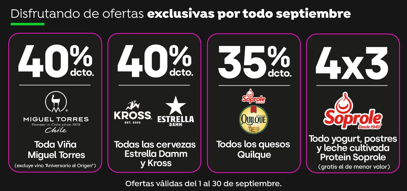 Prime - TODO VIÑA, CERVEZAS, QUESOS Y LACTEOS PRIME DEL MES SEPTIEMBRE - 01-09-2026 al 24-08-2026