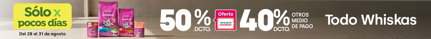 Especial - MASTERFOODS - TODO WHISKAS 40% TMP 50 TC - 28-08-2026 al 31-08-2026