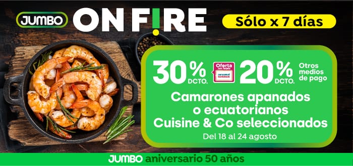Camarones ecuatorianos apanados Cuisine & Co seleccionados 30% . tc 20% .