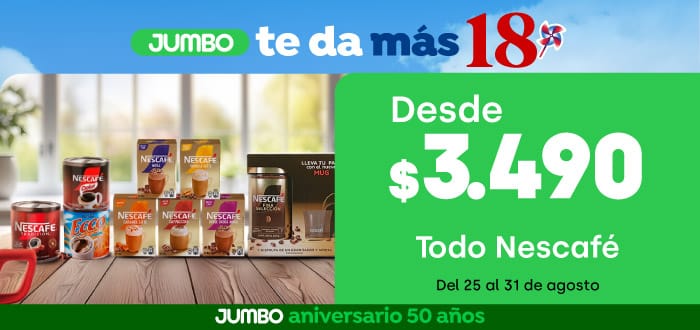 Banner ppal proveedor - NESTLÉ - TODO NESCAFÉ DESDE $3.490 - 25-08-yyyy al 31-08-yyyy