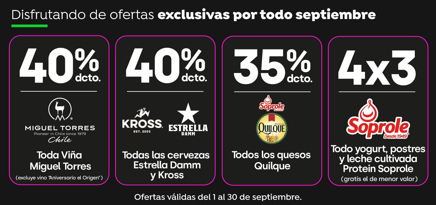 Prime - TODO VIÑA, CERVEZAS, QUESOS Y LACTEOS PRIME DEL MES SEPTIEMBRE - 01-09-2026 al 24-08-2026