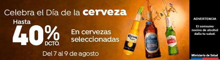 Especial - Día de la Cerveza hasta 40% - 07-08-2026 al 09-08-2026