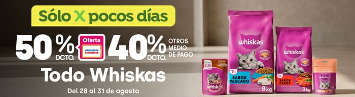 Especial - MASTERFOODS - TODO WHISKAS 40% TMP 50 TC - 28-08-2026 al 31-08-2026