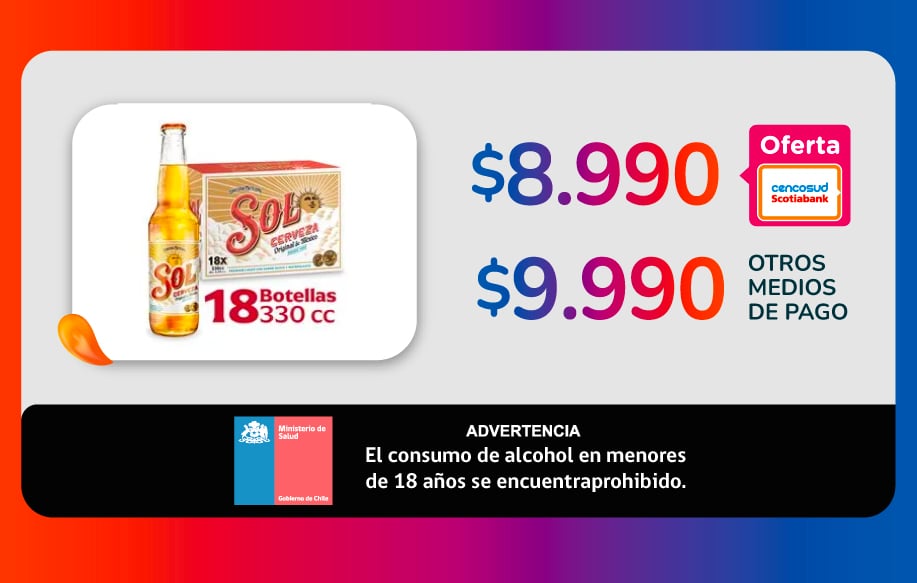 Pack cerveza Sol