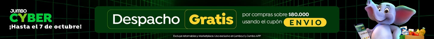 4 al 7 octubre - DESPACHO GRATIS POR COMPRAS SOBRE $80.000 CUPÓN: ENVIO.