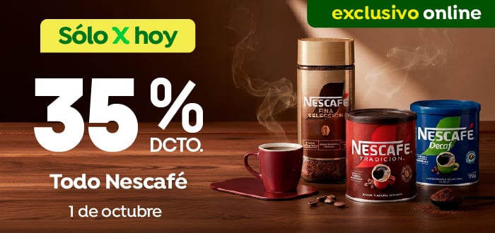 Excl ecomm día del café 35% . todo Nescafé