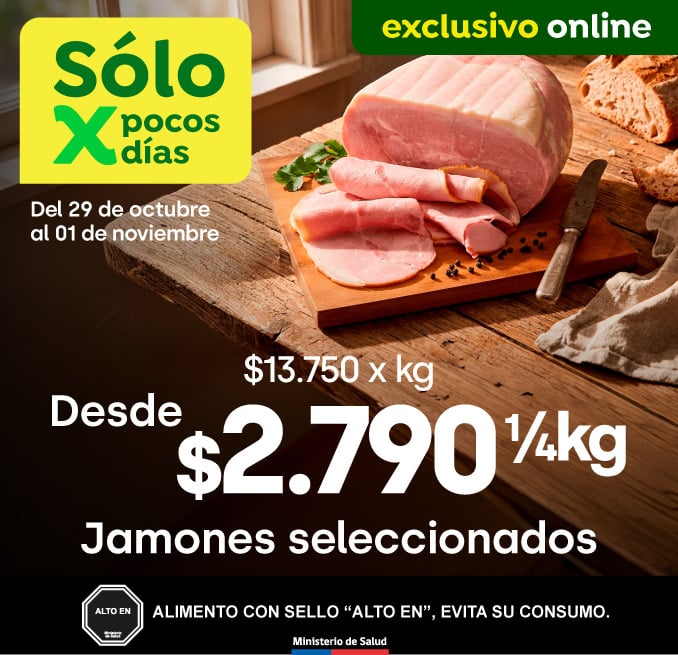 Bombazo excl ecomm - PF| JAMONES G1 DESDE 2.790 EL 1/4 KG - 29-10-yyyy al 01-11-yyyy