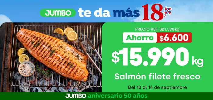 Ciclos - Salmón filete fresco $14.990 kg // Precio ref. $21.590 kg - ppum $14.990 x kilo - 11-09-2026 al 14-09-2026