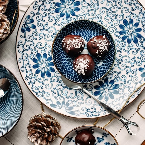 Trufas de coco y chocolate