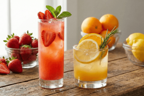 Cócteles con pisco y frutas de temporada