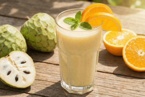 Jugo natural de chirimoya alegre