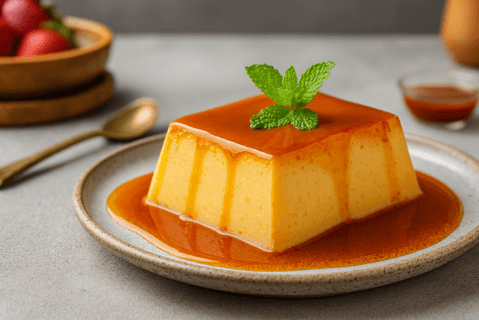 Leche asada con caramelo
