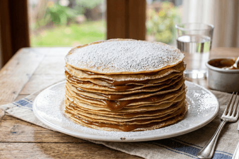 Receta de panqueques con manjar