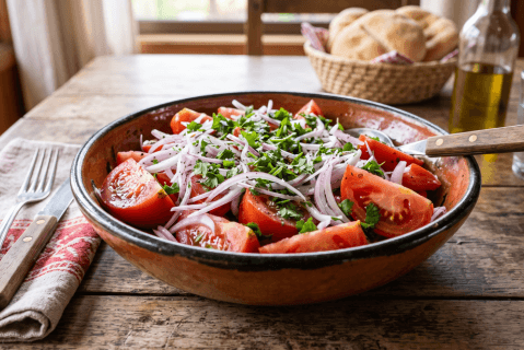 Ensalada chilena con tomate