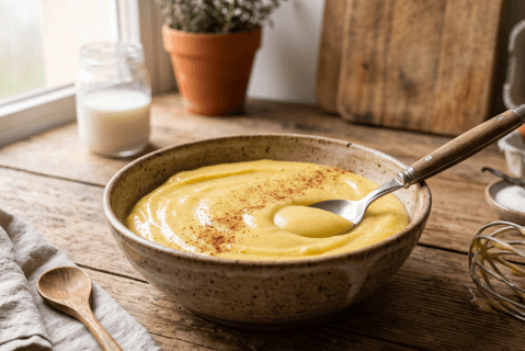 Crema pastelera sin lactosa