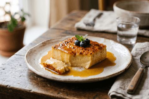 Leche asada sin lactosa