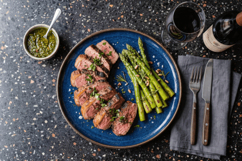 Picana con espárragos a la Air Fryer